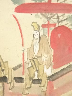 道具 ] - 道具 林文塘筆 祇園祭山鉾 占出山 肉筆紙本掛軸（保護箱）□z